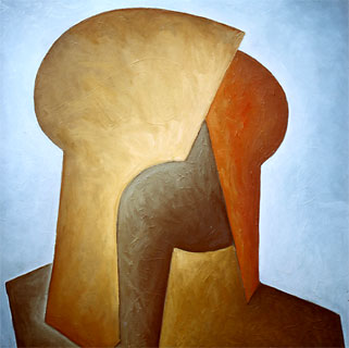 <span style="font-weight: bold">Komposition IV.</span>   - 1973<br />Ölmalerei auf Leinwand - B: 80 cm x H: 80 cm